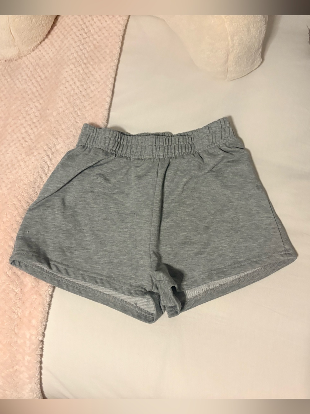 SHEIN Light Gray Elastic Waist Casual Shorts